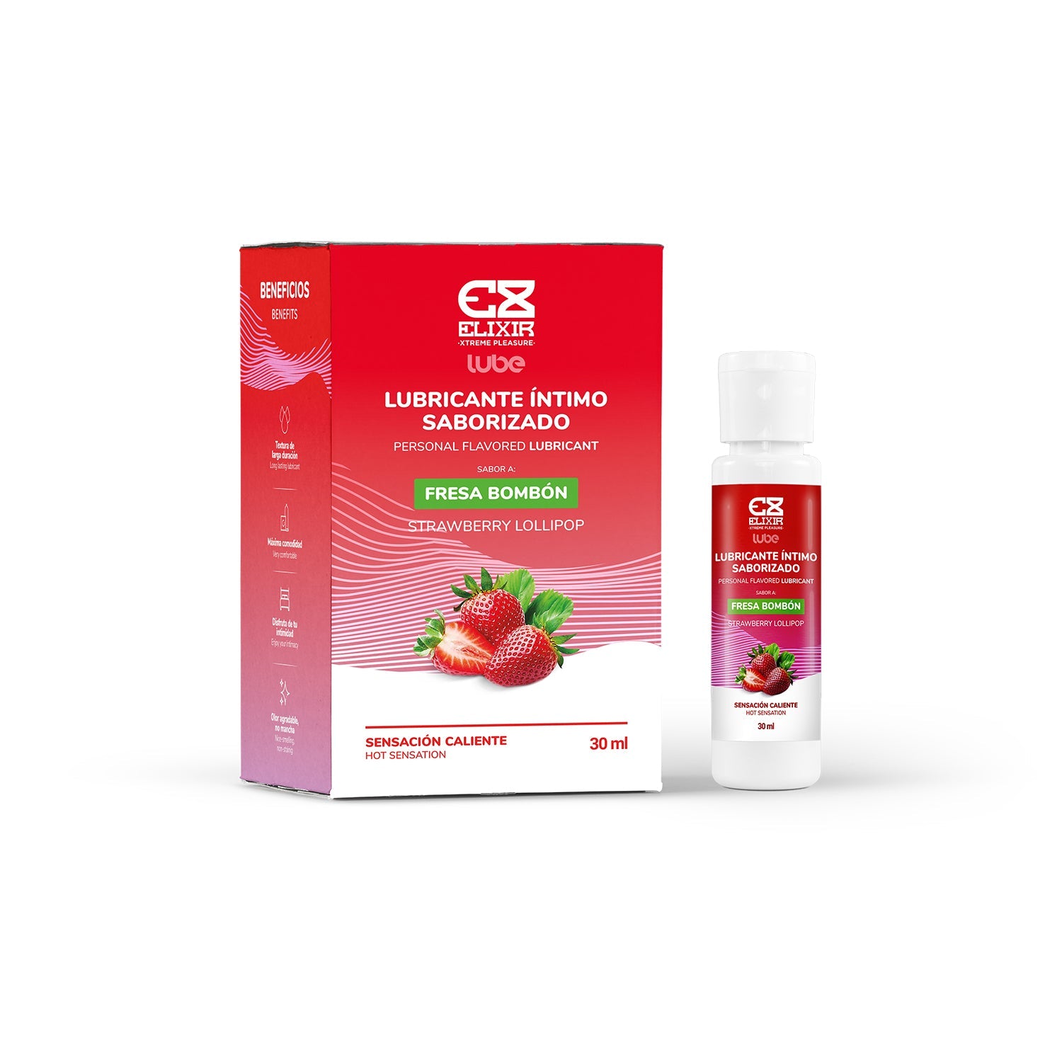 LUBRICANTE CALIENTE FRESA BOMBÓN ELIXIR