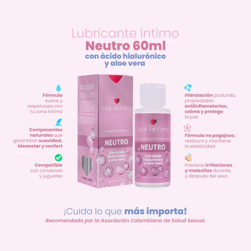 LUBRICANTE NEUTRO CON ACIDO HIALURONICO Y ALOE VERA SEN INTIMO 55ML