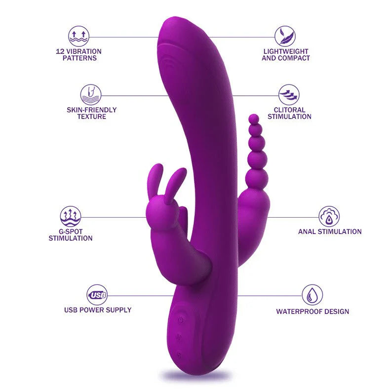 VIBRADOR TRIPLE ESTIMULACIÓN NORKIS TURBO VIBE