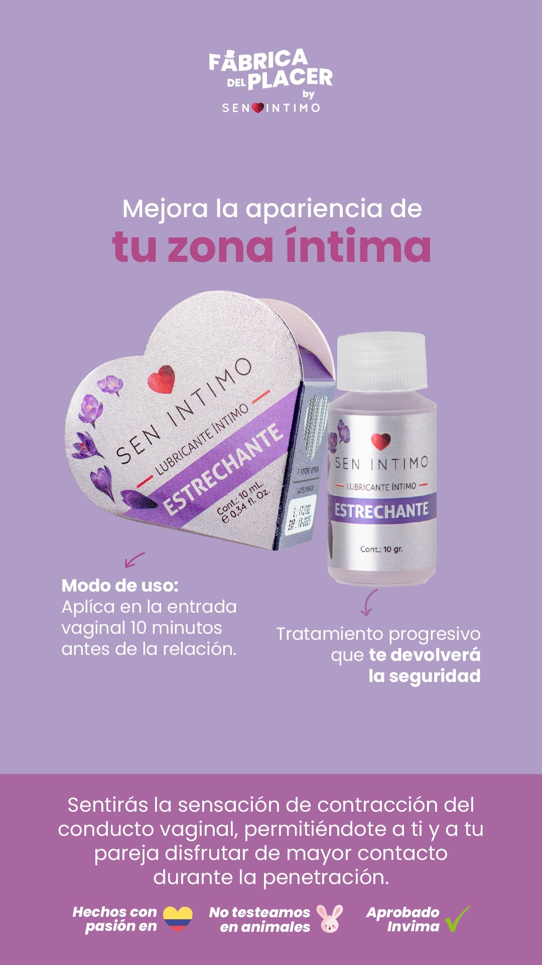 LUBRICANTE ESTRECHANTE SEN INTIMO CORAZÓN