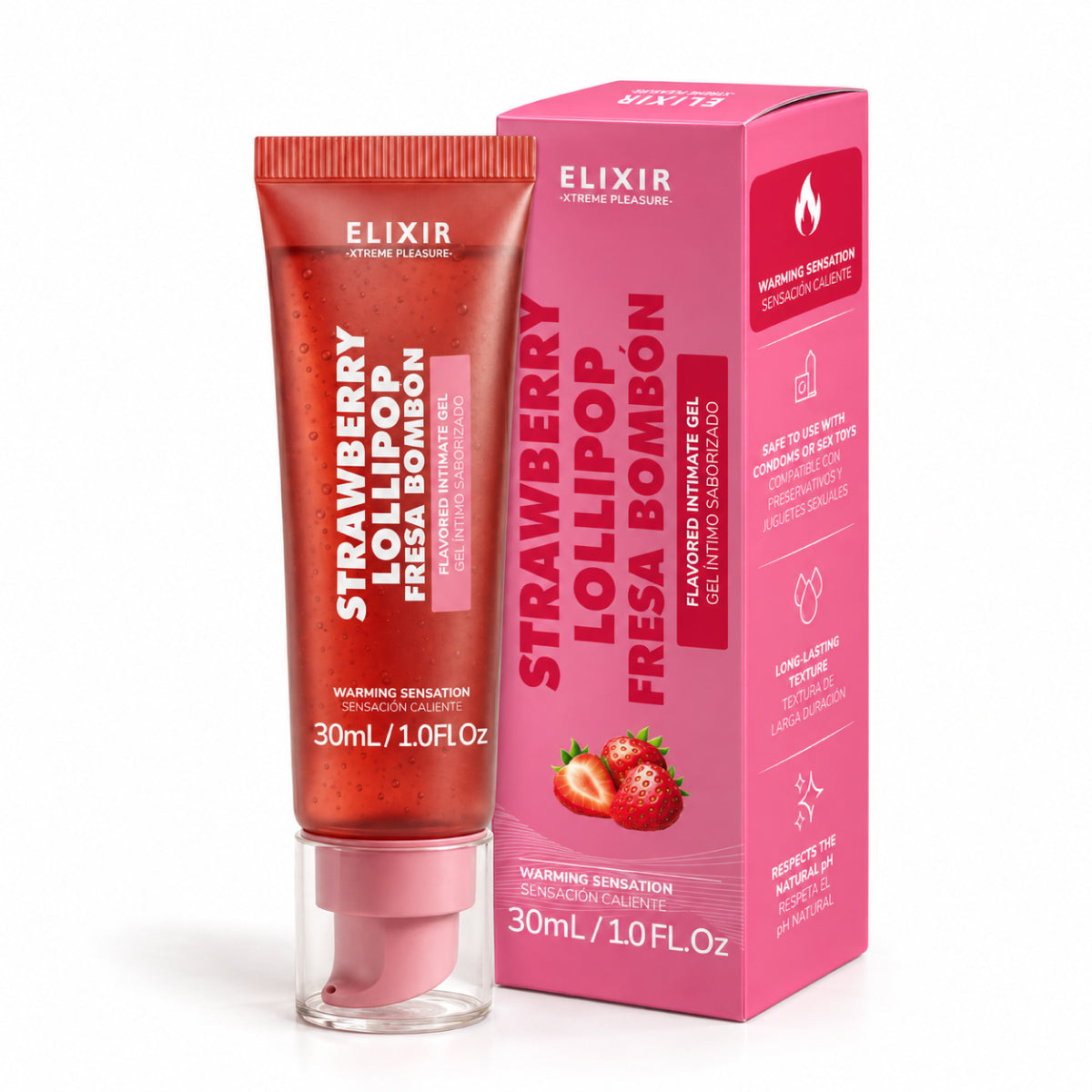 LUBRICANTE CALIENTE FRESA BOMBON ELIXIR 30ML